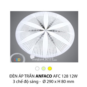 Đèn led âm trần Anfaco AFC-128 - 12W, 3CĐ