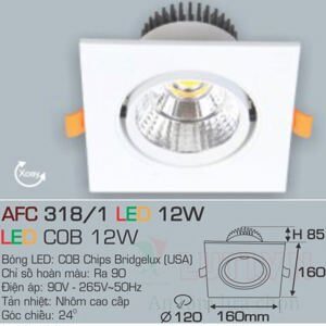 Đèn led âm trần Anfaco AFC 318/1 - 12W