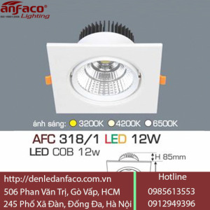 Đèn led âm trần Anfaco AFC 318/1 - 12W