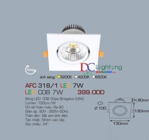 Đèn led âm trần Anfaco AFC 318/1 - 7W