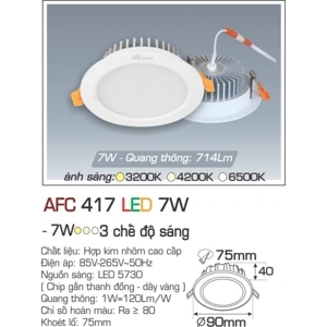 Đèn led âm trần Anfaco AFC-416-9W