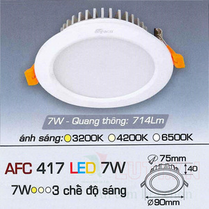 Đèn led âm trần Anfaco AFC-417 - 7W, 3CĐ