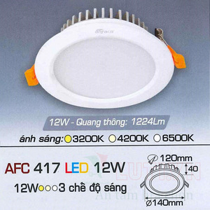 Đèn led âm trần Anfaco AFC-417 - 12W, 1CĐ