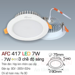 Đèn led âm trần Anfaco AFC-417 - 7W, 3CĐ