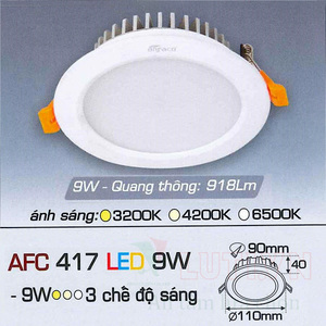 Đèn led âm trần Anfaco AFC-417 - 9W, 1CĐ