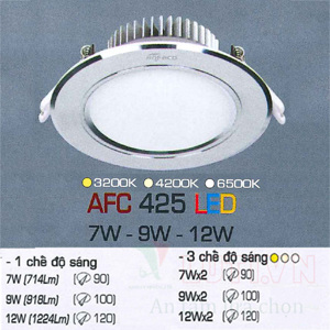 Đèn led âm trần Anfaco AFC 425 - 12W, 3CĐ