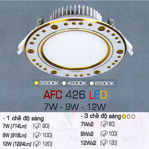 Đèn led âm trần Anfaco AFC-426 - 7W, 3CĐ