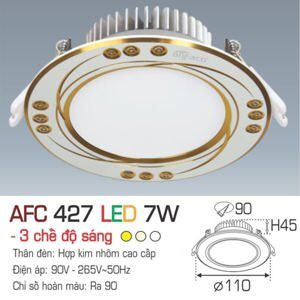 Đèn led âm trần Anfaco AFC 427 - 7W, 1CĐ