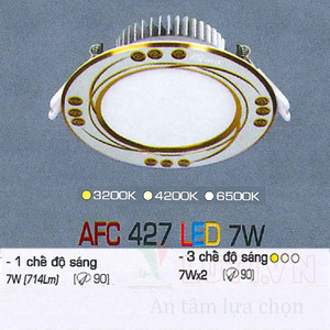 Đèn led âm trần Anfaco AFC 427 - 7W, 3CĐ