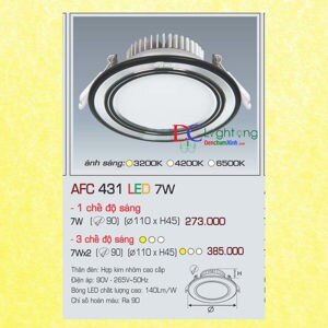 Đèn led âm trần Anfaco AFC-431 - 7W, 1CĐ