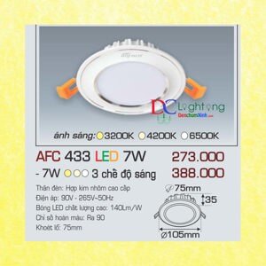 Đèn led âm trần Anfaco AFC-433 - 7W, 1CĐ