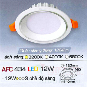 Đèn led âm trần Anfaco AFC-434 - 12W, 3CĐ