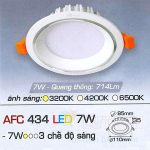 Đèn led âm trần Anfaco AFC-434 - 7W, 3CĐ