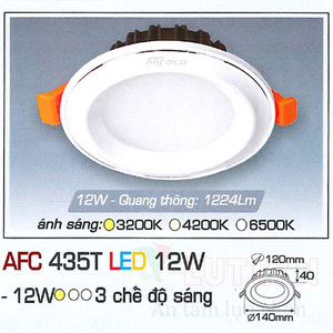 Đèn led âm trần Anfaco AFC-435T - 12W, 3CĐ