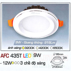 Đèn led âm trần Anfaco AFC-435T - 9W, 1CĐ