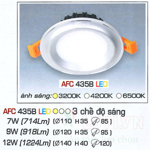 Đèn led âm trần Anfaco AFC-435B - 9W, 3CĐ