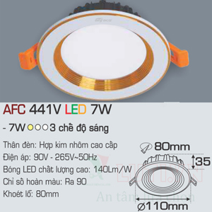 Đèn led âm trần Anfaco AFC-441V - 7W, 1CĐ