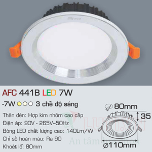 Đèn led âm trần Anfaco AFC-441B - 7W, 1CĐ