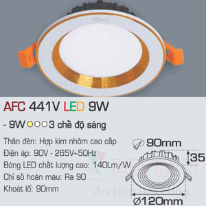 Đèn led âm trần Anfaco AFC-441V - 9W, 1CĐ