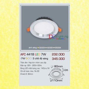 Đèn led âm trần Anfaco AFC-441B - 7W, 1CĐ