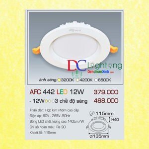 Đèn led âm trần Anfaco AFC-442 - 12W, 1CĐ