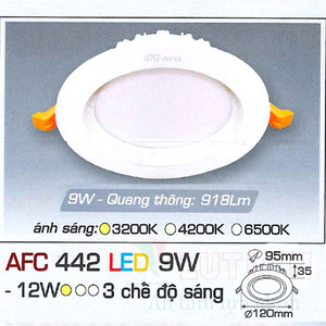 Đèn led âm trần Anfaco AFC-442 - 9W, 3CĐ