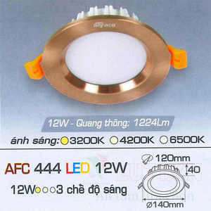 Đèn led âm trần Anfaco AFC-444 - 12W, 1CĐ