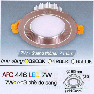 Đèn led âm trần Anfaco AFC-446 - 7W, 3CĐ