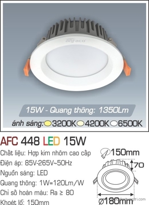 Đèn led âm trần Anfaco AFC-448 - 15W