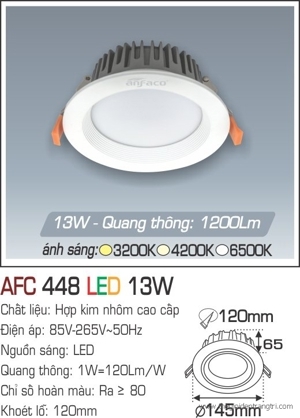 Đèn led âm trần Anfaco AFC-448 - 13W
