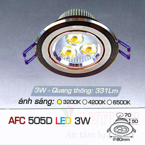 Đèn led âm trần Anfaco AFC-505D-3W