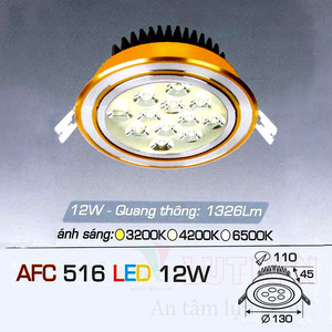 Đèn led âm trần Anfaco AFC-516-12W