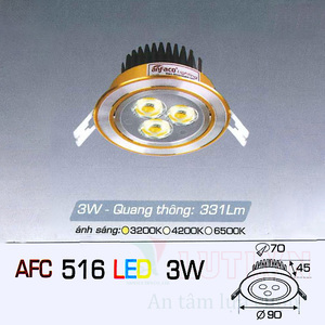 Đèn led âm trần Anfaco AFC-516-3W