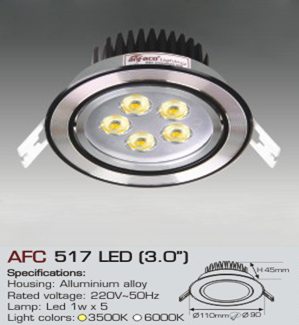 Đèn led âm trần Anfaco AFC-517-5W