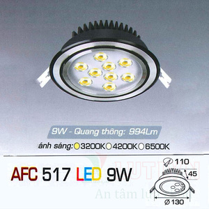 Đèn led âm trần Anfaco AFC-517-9W