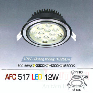 Đèn led âm trần Anfaco AFC-517-12W