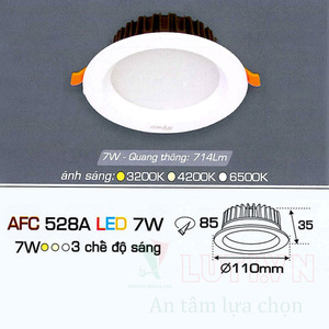Đèn led âm trần Anfaco AFC-528A-7W-3CĐ