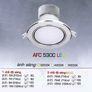 Đèn led âm trần Anfaco AFC-530C-12W