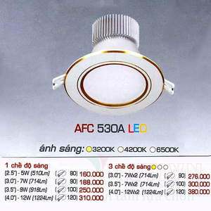 Đèn led âm trần Anfaco AFC-530A-7W-3CĐ