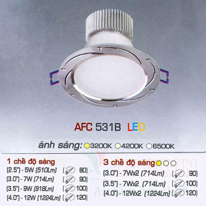 Đèn led âm trần Anfaco AFC-531B - 9W, 1CĐ