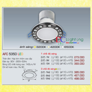 Đèn led âm trần Anfaco AFC-535D - 9W, 1CĐ