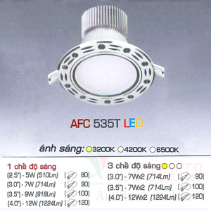 Đèn led âm trần Anfaco AFC-535T-12W