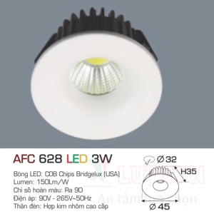 Đèn led âm trần Anfaco AFC-628 - 3W