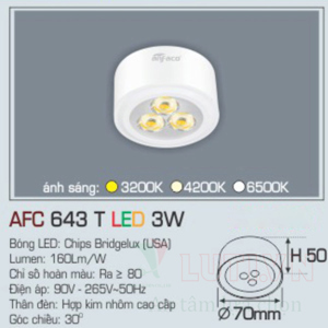 Đèn led âm trần Anfaco AFC 643T - 3W