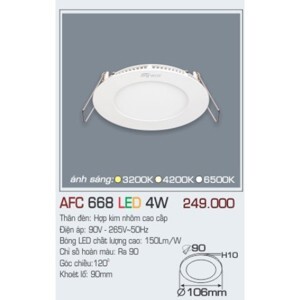 Đèn led âm trần Anfaco AFC-668 - 6W, 1CĐ