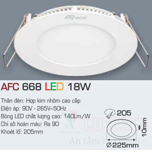 Đèn led âm trần Anfaco AFC-668 - 18W, 3CĐ