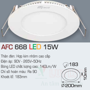 Đèn led âm trần Anfaco AFC-668 - 15W, 3CĐ