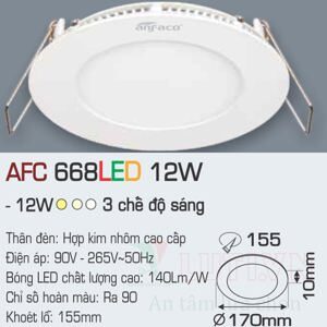 Đèn led âm trần Anfaco AFC-668 - 12W, 3CĐ