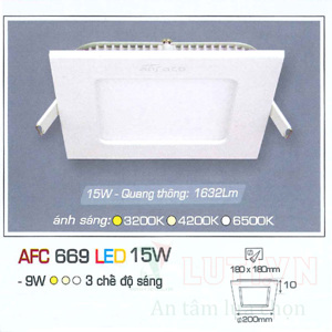 Đèn led âm trần Anfaco AFC-669 - 15W, 3CĐ