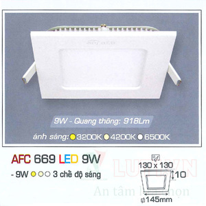 Đèn led âm trần Anfaco AFC-669 - 9W, 3CĐ